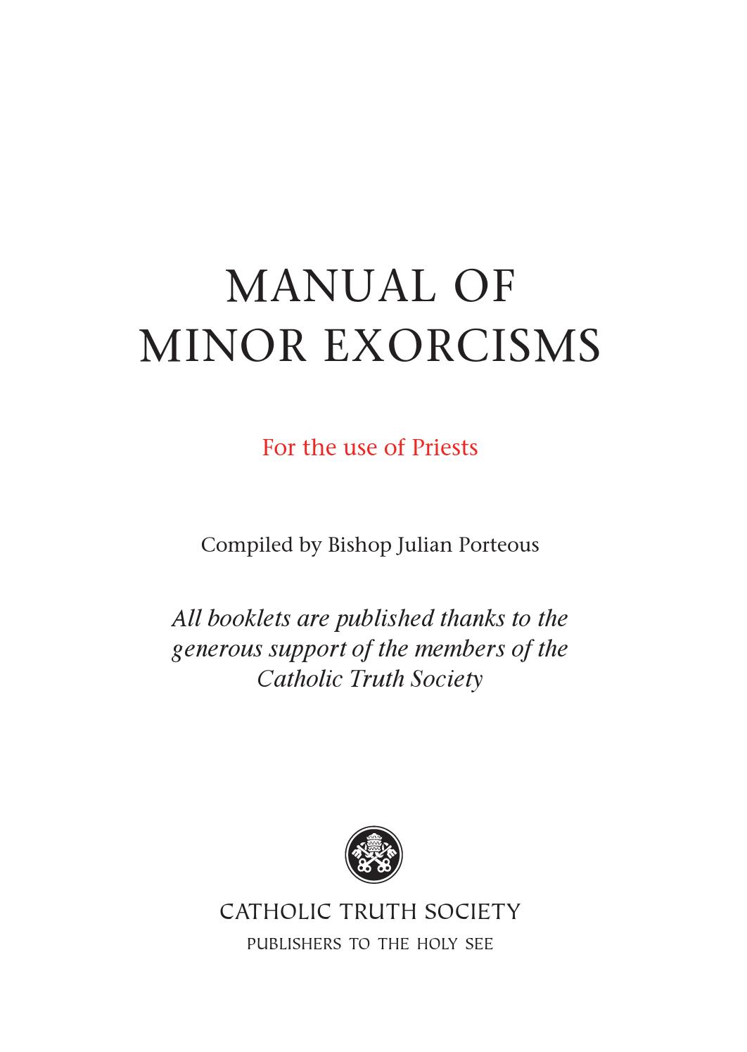 manual of minor exorcisms bishop julian porteous fastener